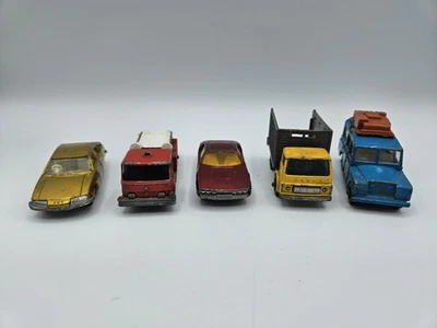 Matchbox Lesney Die-cast Lot (5) Pininfarina Lamborghini Rover Fire Pumper Truck - Image 1 of 4