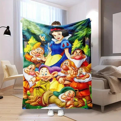 Snow White Princess And Seven Dwarfs , Fleece Blanket - Image 1 of 4