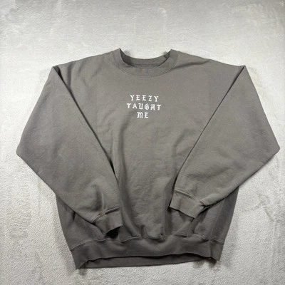 Ye Taught Me Para Hombre XL Gris Desteñido Sudadera Pullover Cuello Redondo Kanye West #360 Foto 1 de 4