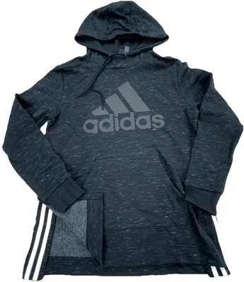 Adidas Sudadera con Capucha Mujer Pequeña Gris Blanca Sudadera Suéter Deletrear Logo Damas Foto 1 de 4