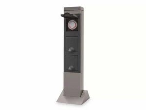 REV Gartensteckdose SteelCraft, 2-fach, mit Zeitschaltuhr, IP44, ohne Zuleitung - Bild 1 von 2