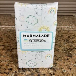2 Marmalade Standard/Queen Pillow Cases - Kids Rainbows, Clouds, Sunshine NEW - Picture 1 of 7