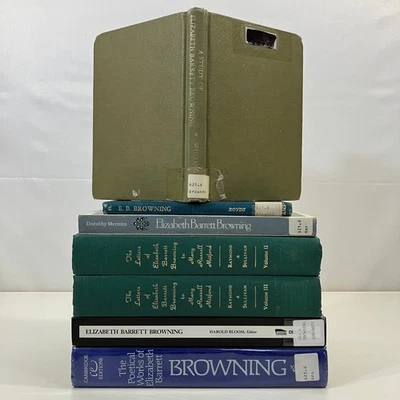 Elizabeth Barrett Browning 7 VTG Hardcover Ex-Library Various Poetry Works Lot - Image 1 of 4