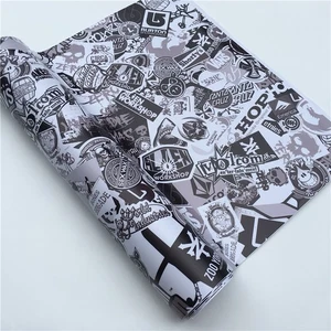 【Sticker Bomb】 Black White Vinyl Wrap Decal Film Graffiti JDM USDM Sheet DIY USA - Picture 1 of 11