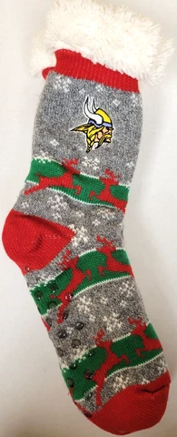 NFL Minnesota Vikings Sherpa Slipper Socks, New Cover