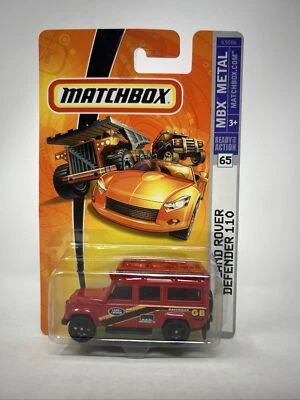 MATCHBOX-97 LAND ROVER DEFENDER 110-RED-- #65-SEALED ON CARD-2007-K9506 - Image 1 of 2
