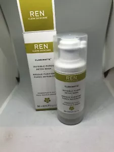 NEW REN CLEAN SKINCARE CLARIMATTE INVISIBLE PORES DETOX MASK 50ml - Picture 1 of 10