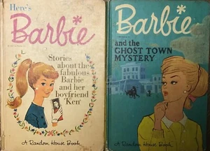 2 BARBIE VINTAGE RANDOM BOOKS HERE’S BARBIE & BARBIE AND THE GHOST TOWN MYSTERY - Picture 1 of 5
