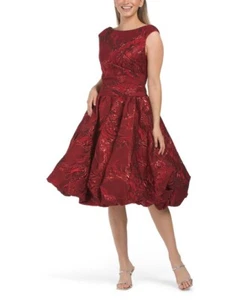 JOVANI Cocktailkleid Metallic Fit And Flare (Größe 14) - Bild 1 von 1