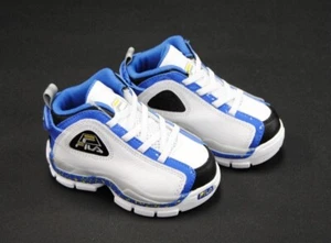 [7BM01757-138] NEW FILA TODDLER SNEAKER GRANT HILL 2 WHT NEBULAS BLUE LEMON FB2 - Picture 1 of 8