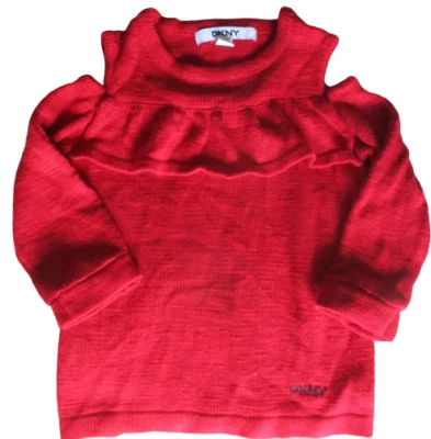 Cute DKNY Toddler off shoulder style red sweater size 4 - Image 1 of 4