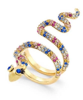 Anillo KATE SPADE Chapado en Oro 12K Spice Things Up Serpiente Talla 7 Nuevo Foto 1 de 4