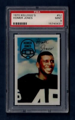 1970 Kellogg's Homer Jones #52 Cleveland Browns MINT PSA 9 - Image 1 of 2