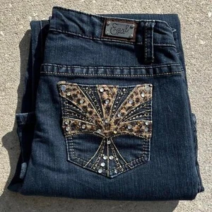 Pantalones de mezclilla estilo glamuroso Y2K para mujer  - Imagen 1 de 7