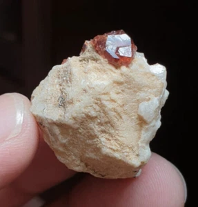 Very Nice Luster Quality Garnet with Feldspar Matrix Specimen Afghan 67 Carats - Picture 1 of 4