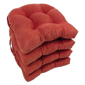 Blazing Needles 16-inch Solid Micro Suede U-shaped Tufted Chair Cushions (Set of - Picture 1 of 1