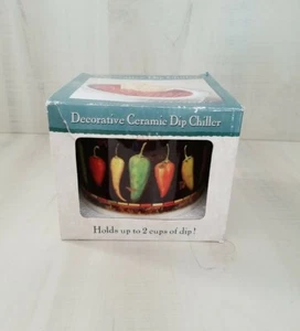 Decorative Ceramic Dip Chiller bowl peppers design New - Picture 1 of 7