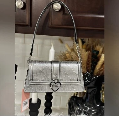 Juicy Couture Plateado Metálico Simplemente Perfecto Bolso de Hombro Cartera NUEVO  Foto 1 de 4