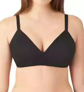 NWT Wacoal 852189 How Perfect Soft Cup Wireless Bra 38D Black $62 - Picture 1 of 3
