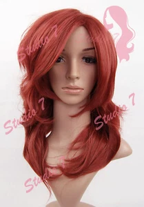 W208 Bright Red Mid Length Choppy Layers Wig - studio7-uk  - Picture 1 of 6