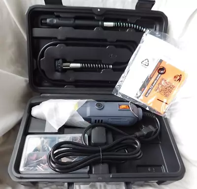 New TACKLIFE Rotary CRAFT Tool Kit w/Flex shaft +59 Accessories+Case WOODWORKING - Image 1 of 4