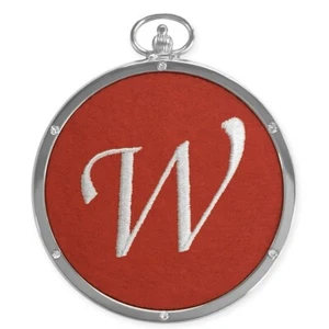 Red Felt W Harvey Lewis Letter Monogram Ornament w/ Crystals From Swarovski - Picture 1 of 1
