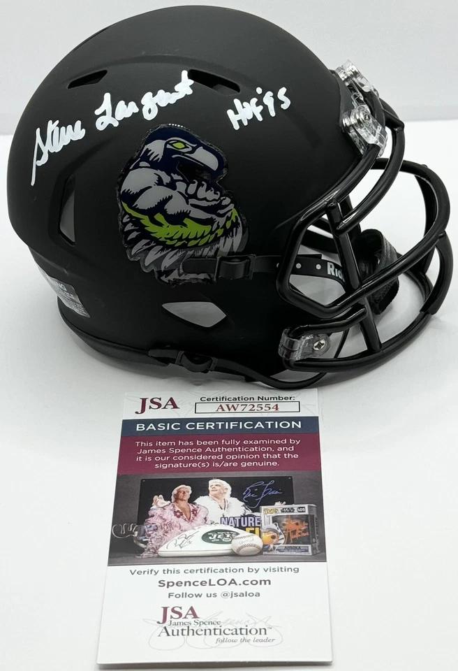 Steve Largent Signed Autographed Seattle Seahawks Mini Helmet JSA COA - Image 1 of 1