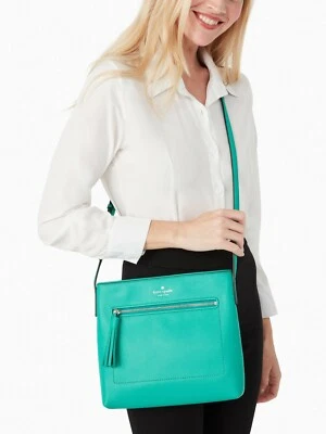 Kate Spade Dessi Green Leather Crossbody Bag WKRU6622 Tassel Cilantro NWT $229 - Image 1 of 4