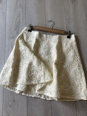 NWT The Limited Creamy White Floral Lace A-Line Mini Skirt Sz 8 - Image 1 of 4