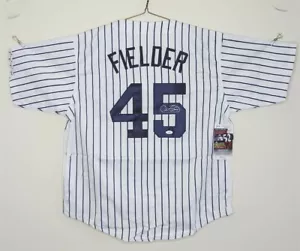 CECIL FIELDER SIGNED AUTO NEW YORK YANKEES PINSTRIPE JERSEY JSA AUTOGRAPHED - Picture 1 of 2