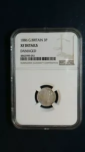1886 Great Britain Threepence NGC XF 3P Coin PRICED TO SELL NOW! - Picture 1 of 4