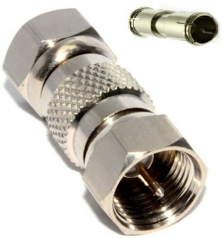 TV KOAXIAL F STECKER AUF STECKER KUPPLUNG JOINER SAT LINK QUICK FIT/MUTTERED ADAPTER - Bild 1 von 1