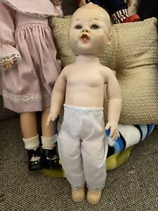 Vintage Arrow Rubber Baby Boy Doll 16”