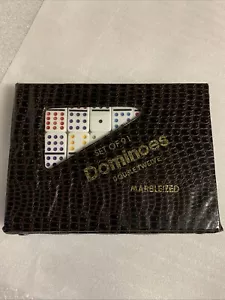 Vintage Set of 91 Professional Double Twelve 12 Dominoes in Vinyl Case Complete - Picture 1 of 7