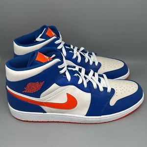 Jordan 1 Mid Knicks / Gators Blue Orange Shoes FD1029-400 Men's Sz 18 NEW - Picture 1 of 9