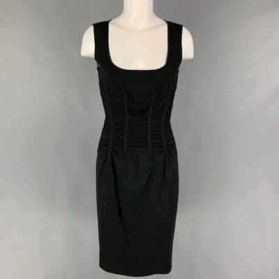 Vestido de cóctel DOLCE & GABBANA talla 6 negro mezcla de acetato acanalado sin mangas Foto 1 de 4
