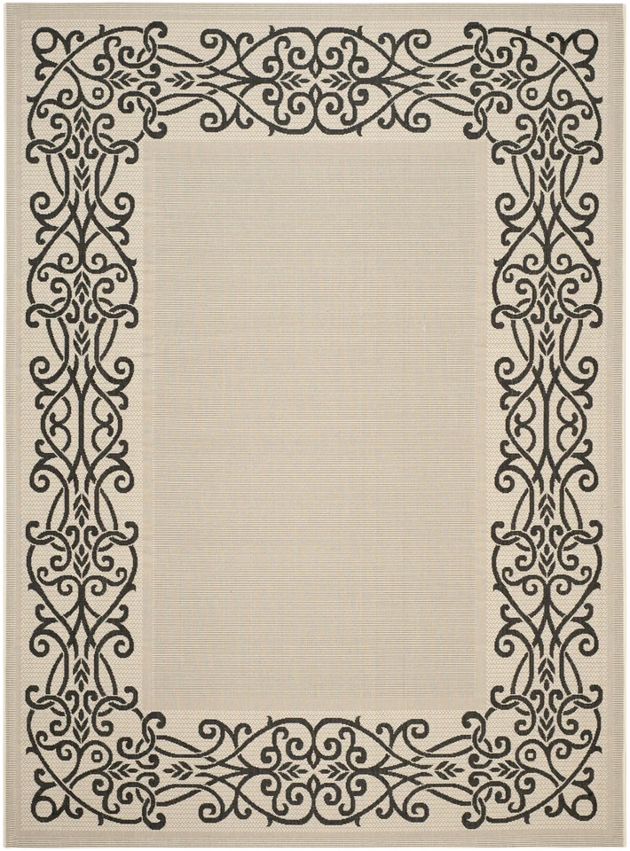 Safavieh Indoor / Outdoor Sand / Black Area Rugs - CY1588-3901 - Image 1 of 1