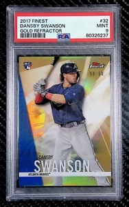 Dansby Swanson - 2017 Topps Finest #32 Gold Refractor #50/50 - RC - PSA 9 - Cubs - Bild 1 von 3