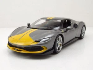 Ferrari 296 GTB ASSETTO FIORANO Gris Amarillo Coche De Modelo 1:18 Bburago - Imagen 1 de 11
