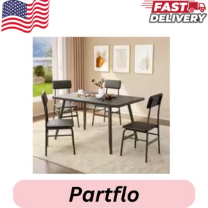 Kitchen Dining Room Table Set with 4 Chairs for Small Space, Apartment,Metal ... - Picture 1 of 1