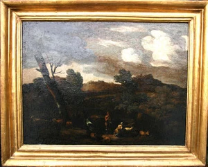 GASPARD DUGHET c1670 FRENCH OLD MASTER ITALIAN LANDSCAPE OIL PAINTING ROSA FRAME - Picture 1 of 1