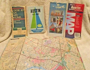 De colección~Mapas de carreteras/carreteras~Austin, Texas~5 cantidad - Imagen 1 de 8