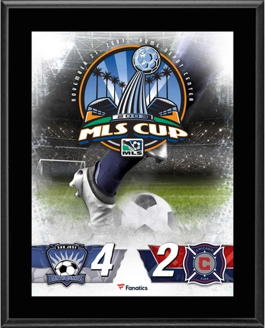 San Jose Earthquakes vs Chicago Fire 2003 MLS Cup 10.5" x 13" Plaque Cover