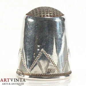 Fingerhut Silber 830 Schweden Thimble Silver 830 Sweden - Bild 1 von 6