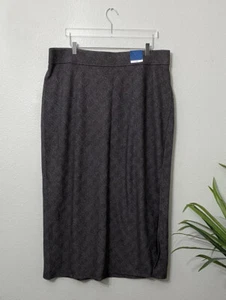 Venezia By Lane Bryant Womens Black/Gray Plaided Long Pencil Skirt Sz 22/24 NWT - Picture 1 of 7