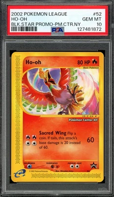 PSA 10 Gemas Como Nuevas Ho-Oh Pokemon Center NY Black Star Promo 52 WOTC Pokémon De Colección Foto 1 de 2