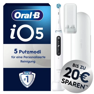 Oral-B iO Series 5 Elektrische Zahnbürste Quite White Magnet-Technologie Timer - Bild 1 von 4