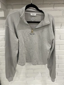 Sudadera Camp Aspen Usada en Excelente Condición 1/4 Cremallera Paloma Gris Sólido Talla Mediana Algodón - Imagen 1 de 6