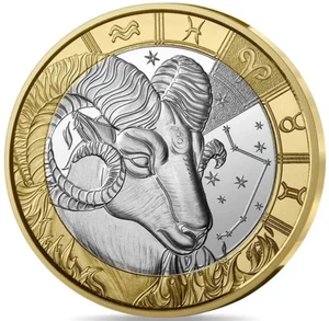 FRANCIA 2025 ARIETE ASTRO ZODIACO SEGNI ZODIACALI MONETA 5 EURO - Picture 1 of 4