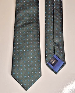 Banana Republic Necktie Green w\ Blue Floral Pattern 100% Silk Tie 3 in. wide - Picture 1 of 6